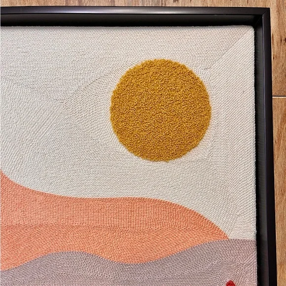 Framed Embroidered Abstract Sunset Wall Art